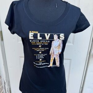Sungirl, Black, Short Sleeve, Elvis Graphic Shirt, Size Large